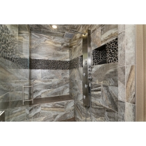 RIVERA PEBBLES - 12X12, BLACK FLAT, HONED